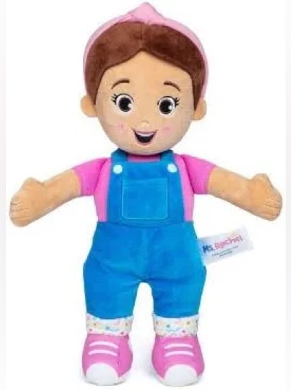 Rachel Plush Doll in Pink Shirt and Blue Overalls